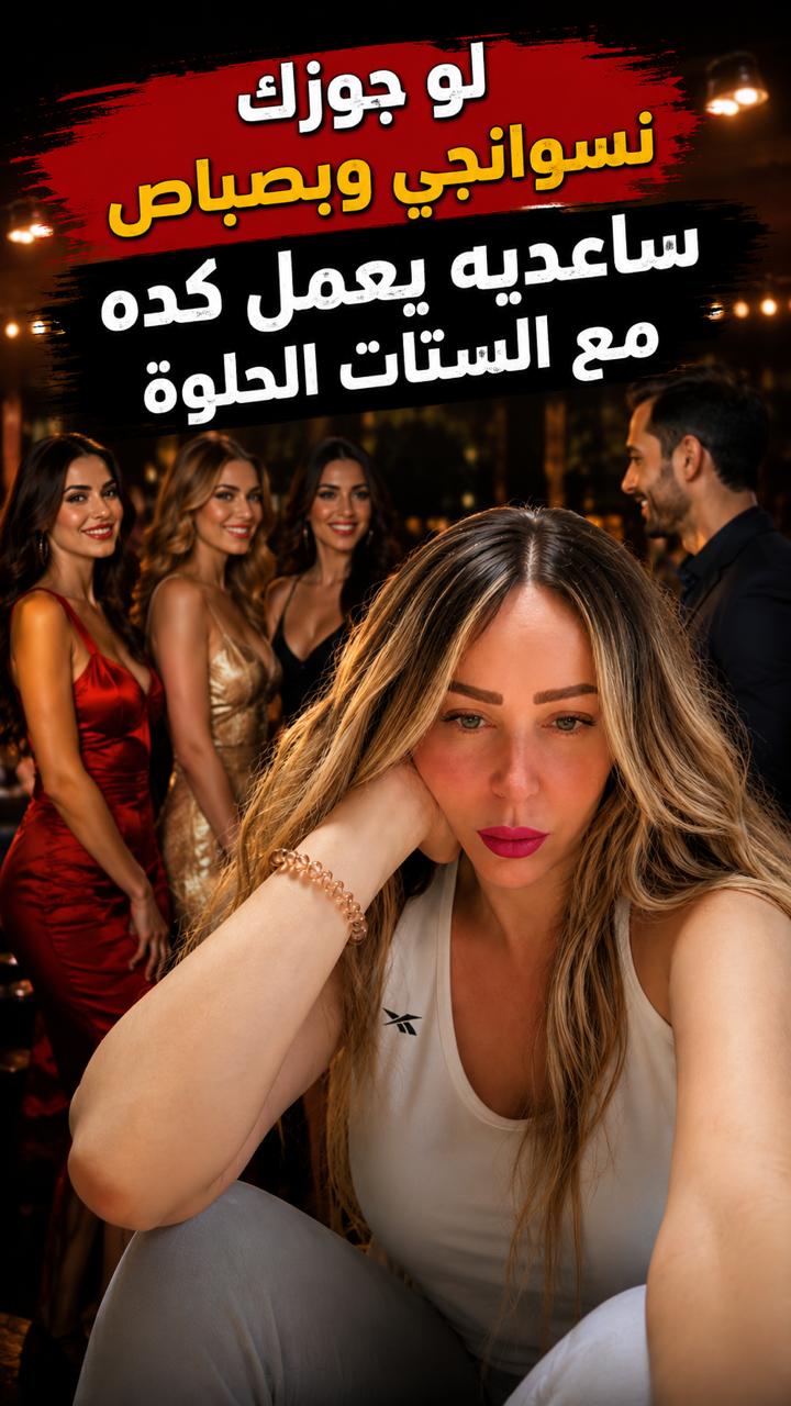 لو جوزك نسوانجي وبصباص ساعديه يعمل كده مع الستات الحلوة !!